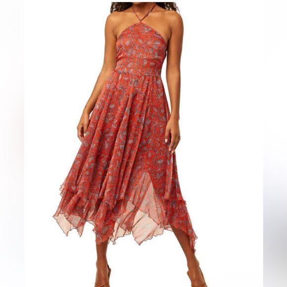 MISA Adele Dress in Aranciatta Paisley FLAWED SMALL - Picture 8 of 15